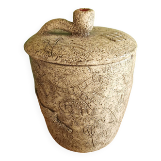 Vallauris ceramic pot with rock decoration, f.griay