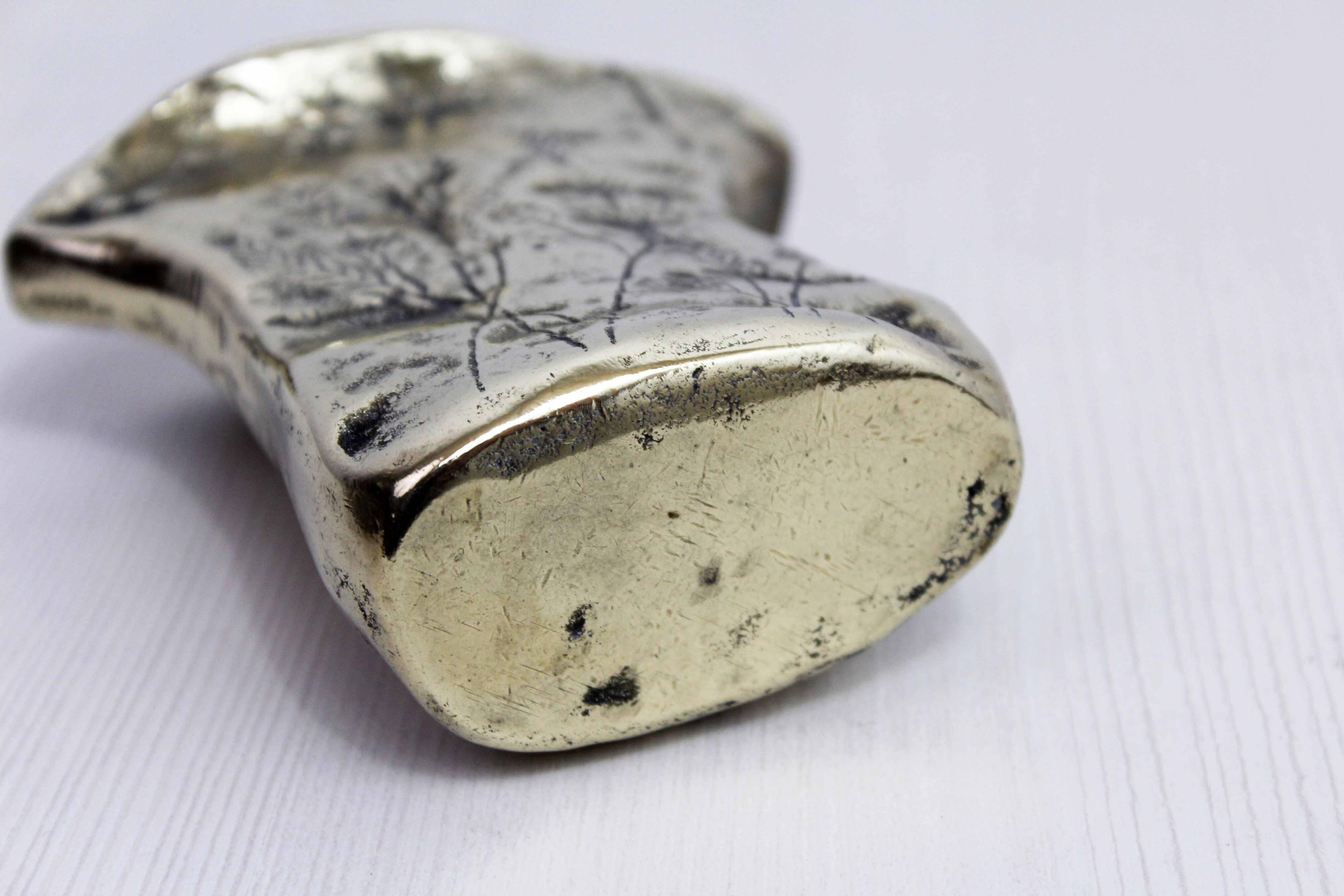 Mid-century bronze or brass vase with herbarium decoration