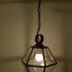 Chandelier lantern brass hexagonal vintage glass plates