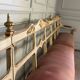 Carved wooden bench, gilded and painted, Italy around 1880, 510cm long.