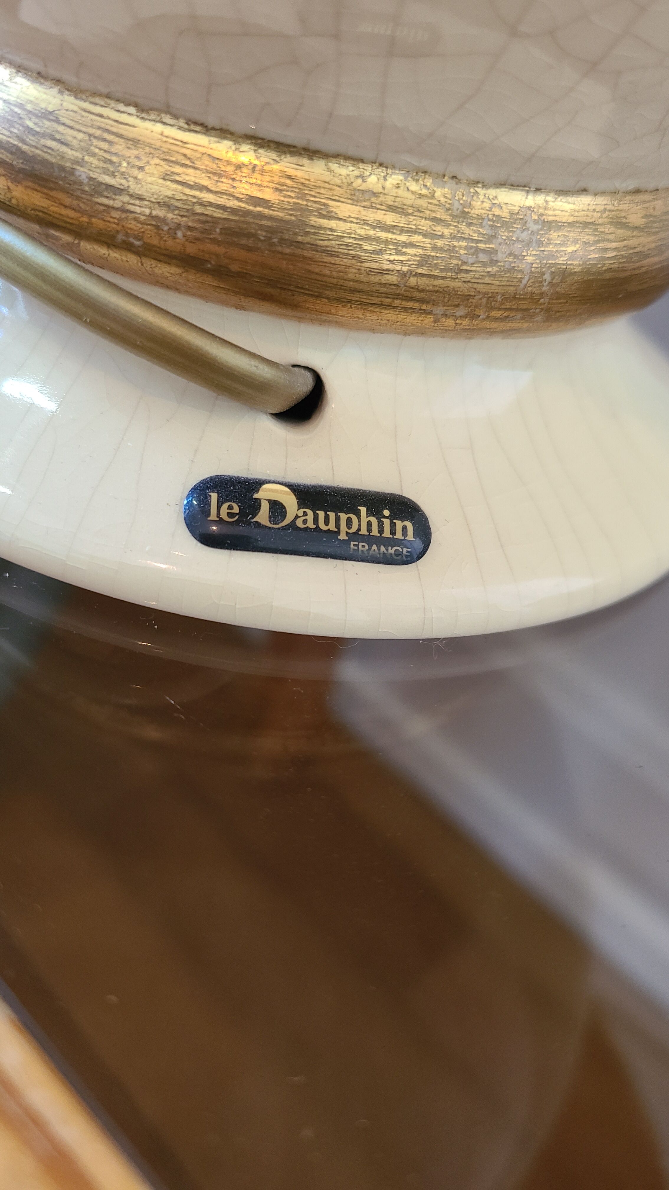 Luxury lamp signed Le Dauphin, vintage 70s