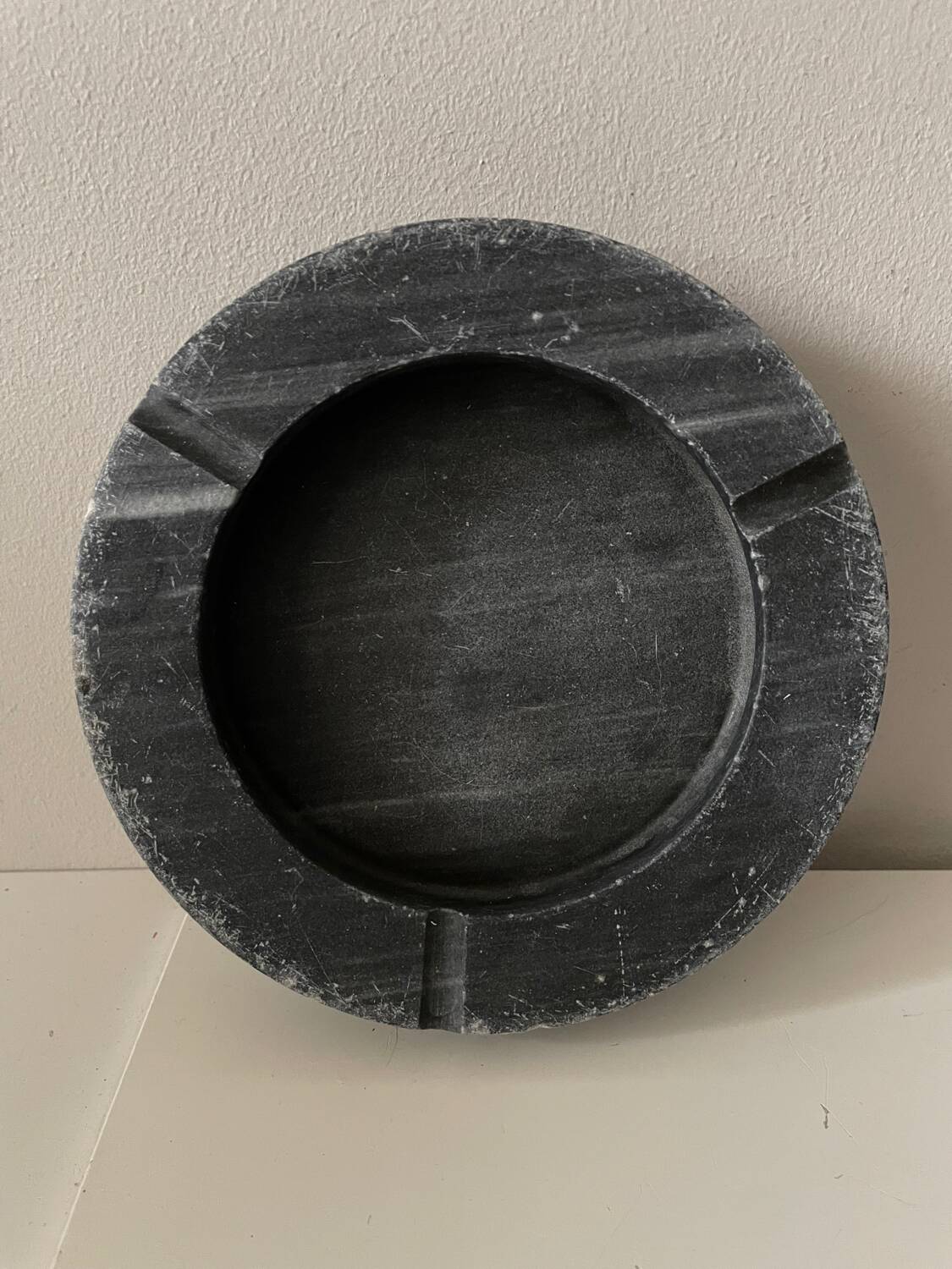Dark Gray Black Marble Ashtray