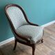 Blue shepherd's chair in mahogany era 19th