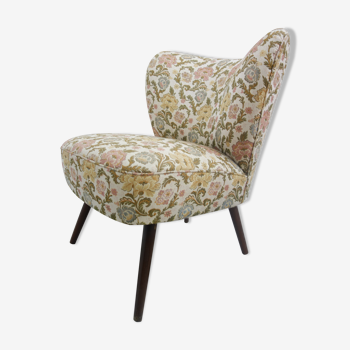 Fauteuil cocktail vintage imprimé fleuri 1960