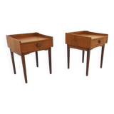 Set of 2 Scandinavian teak bedside tables, Sweden, 1960