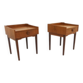 Set of 2 Scandinavian teak bedside tables, Sweden, 1960