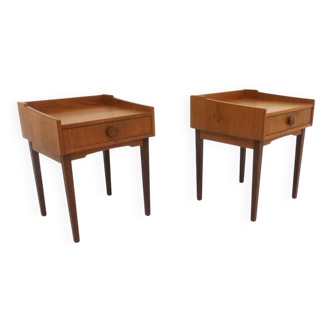 Set de 2 tables de chevets scandinave en teck, Suède, 1960