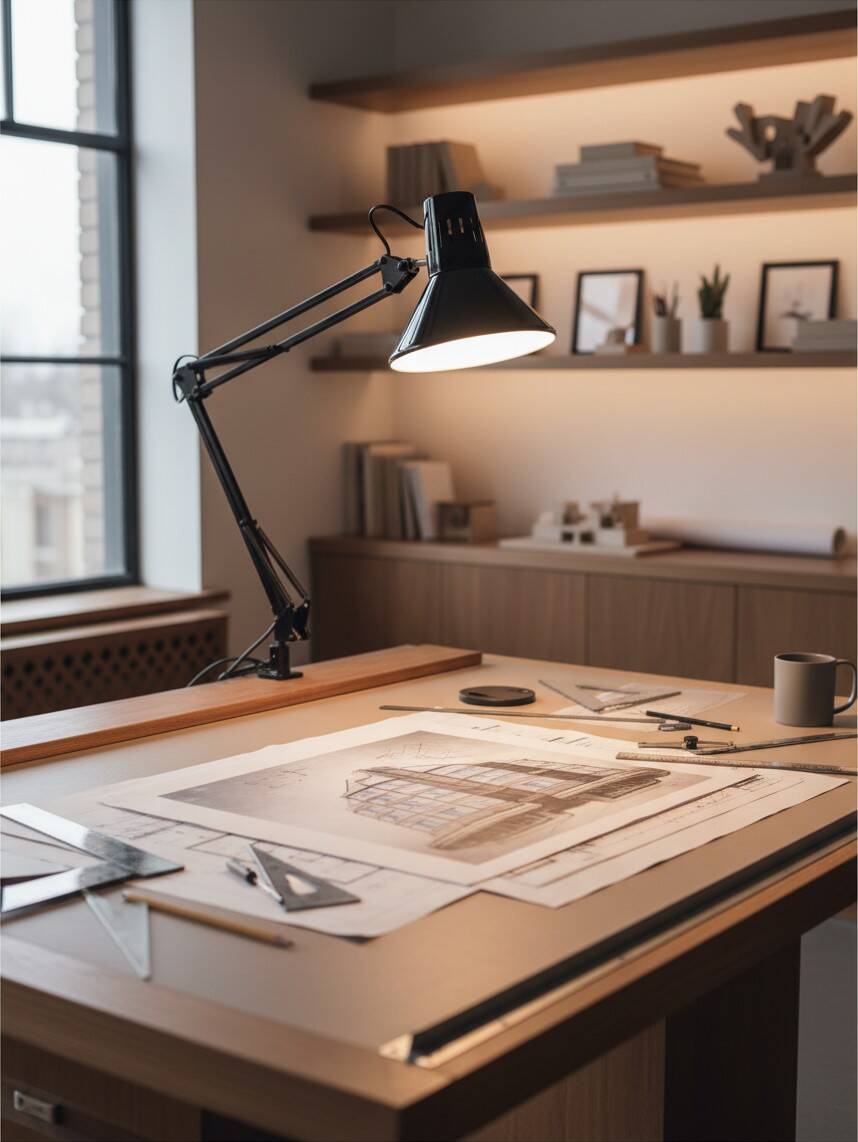 Black articulated architect lamp Mathias SA, industrial style – 1980s