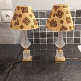 Pair of vintage glass bedside lamps from the 50s