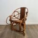 Organic Modernist Armchair in Rattan and Cowhide, Italian Work, A