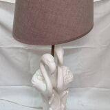 White porcelain flamingo lamp