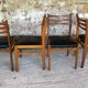 Set of 4 scandinavian chairs in blond teak and black skai 60s