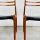 Ensemble de 4 chaises modèle 78 en teck et cuir par Niels O. Møller