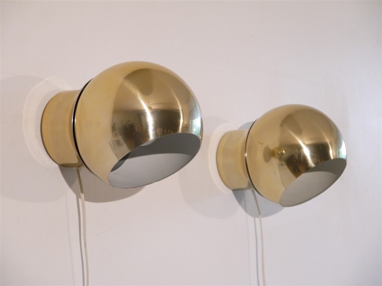 Pair of vintage Scandinavian brass sconces 1970