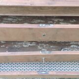 Commode style Louis Philippe 4 tiroirs marbre gris noyer bois brut