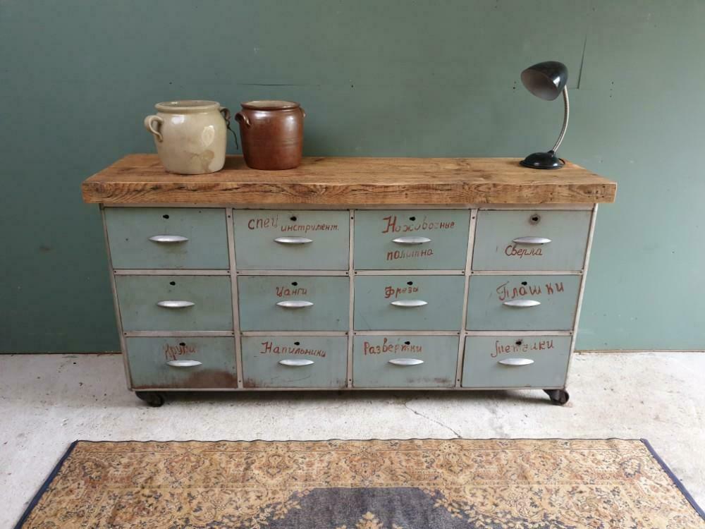 Industrial chest of drawers sidetable TV cabinet