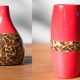 Pair of 1970s-80s Terracotta Vases with Inlaid Mosaic