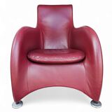Fauteuil Montis / Gerard van den Berg / années 1990 / Cuir rouge bordeaux