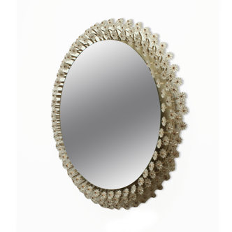 Illuminated flower mirror by Emil Steynar for Rupert Nikoll, Austria 1960s, 68cm.