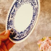 Set of 4 blue and white porcelain plates