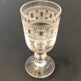 3 ancient glasses with drop