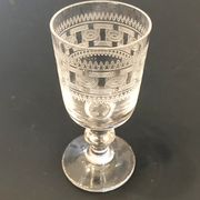 3 ancient glasses with drop