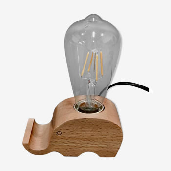 Scandinavian design solid wood elephant lamp