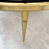 Mid-century Hollywood Regency style coffee table in brass and glass, made in Germany by Vereinigte Werkstätten, 1960s.