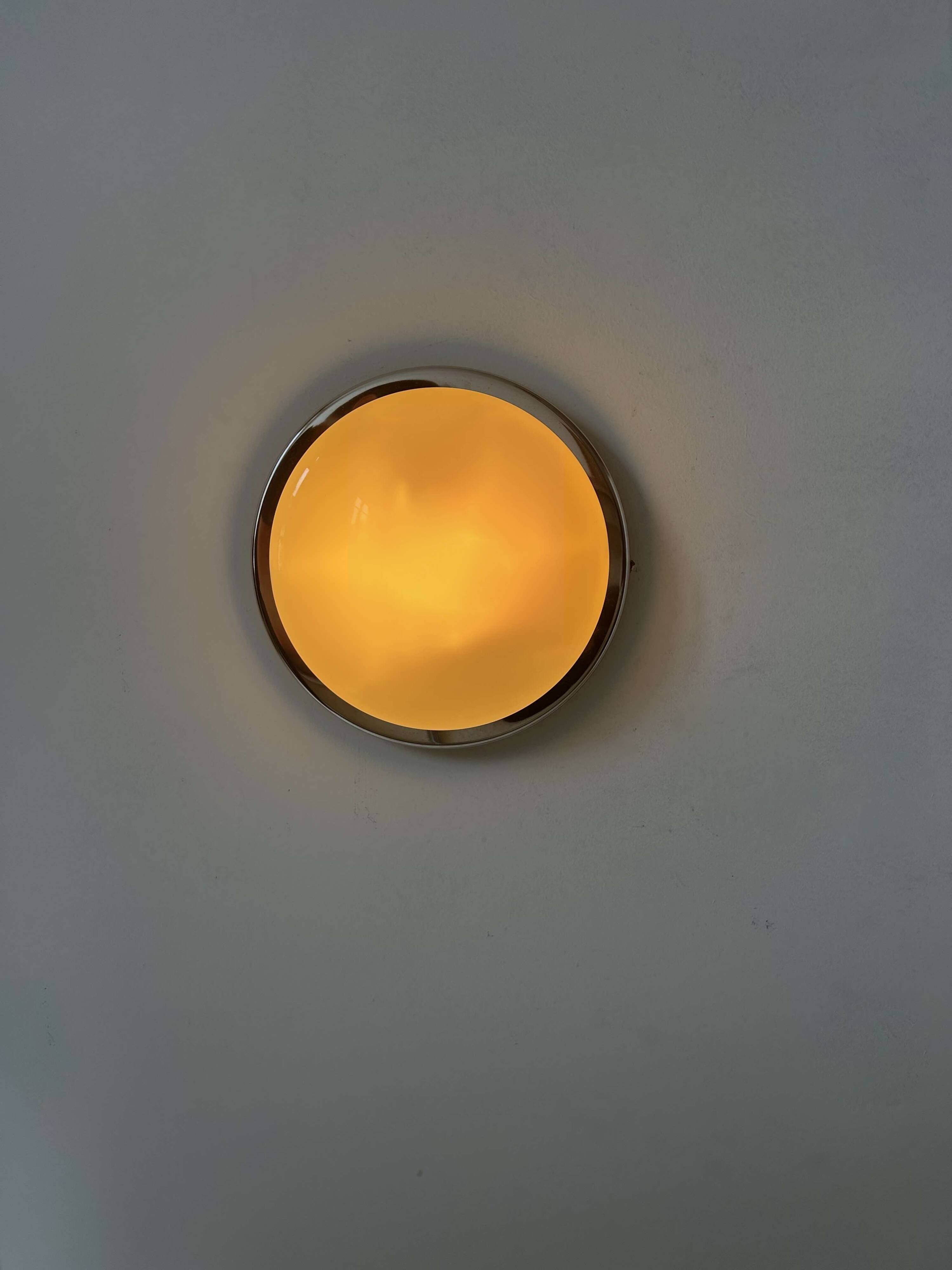 Vintage wall light, chrome and opaline, France 1960