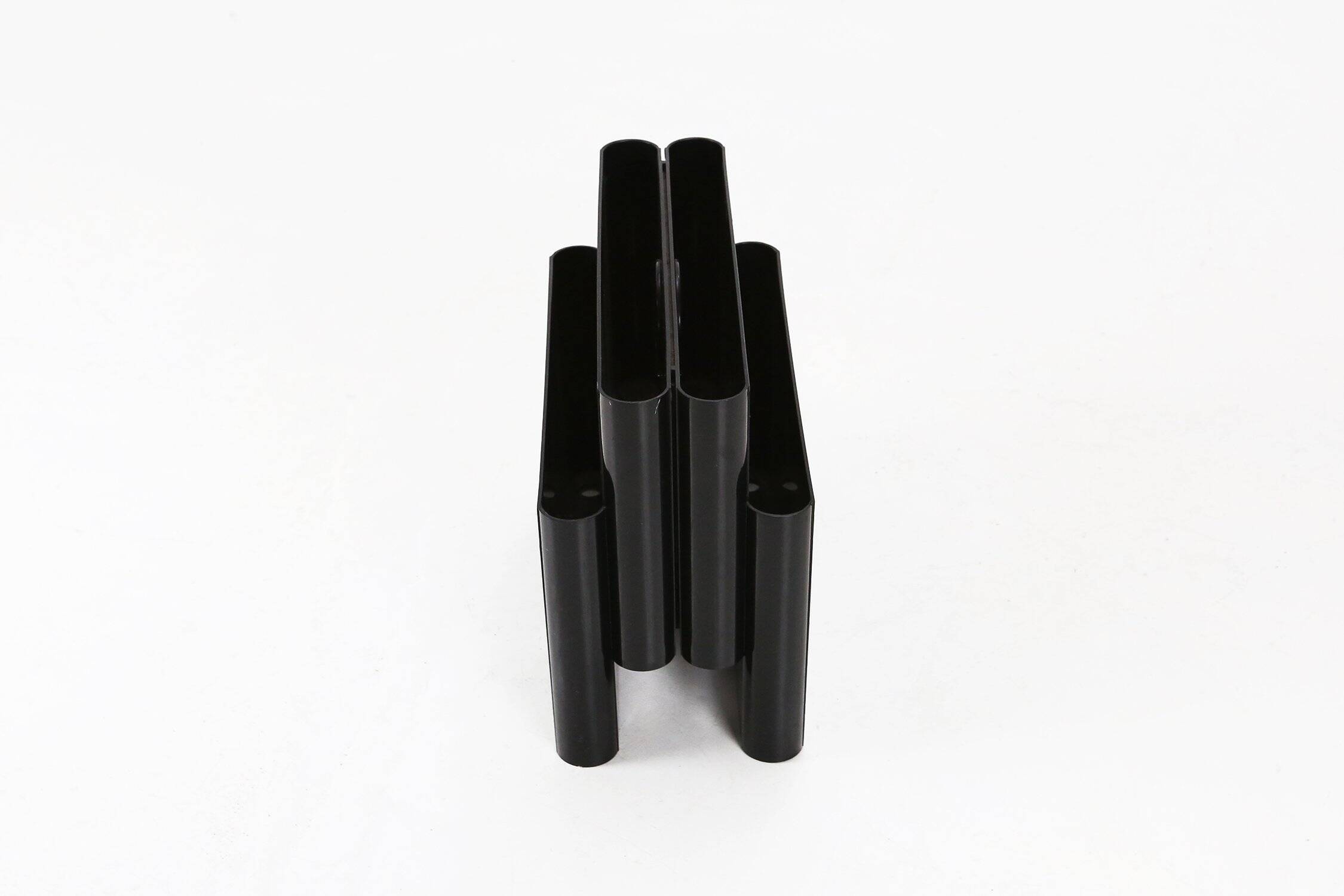 Iconic black magazine rack 4676 by Giotto Stoppino for Kartel, Italy 1970s