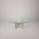 Italian "Flower" Coffee Table in Marble With Facet Cut Oval Plate, 1970s