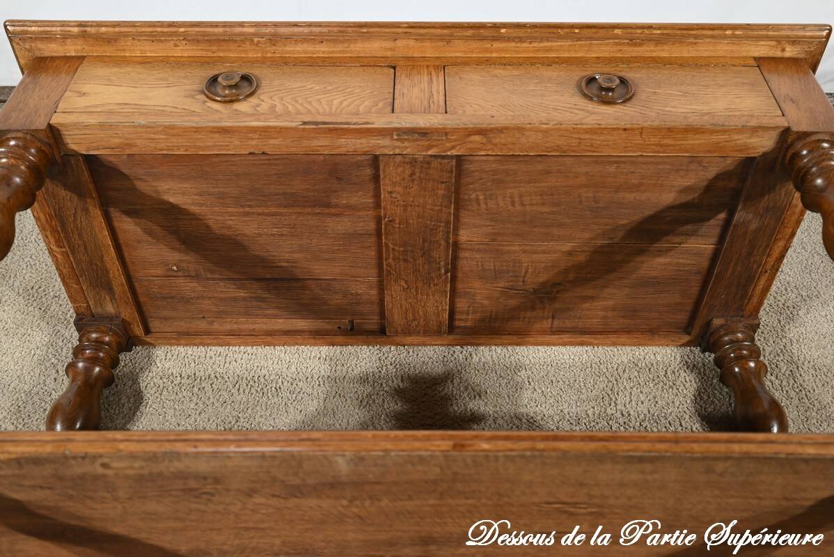 Desserte à hauteur d’appui, console en chêne, style Louis Philippe, 2ème partie du XIXème s.