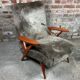 Vintage Scandinavian armchair 50'S in dyed beech and plush fabrics