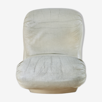 Ivory leather armchair, circa 1960