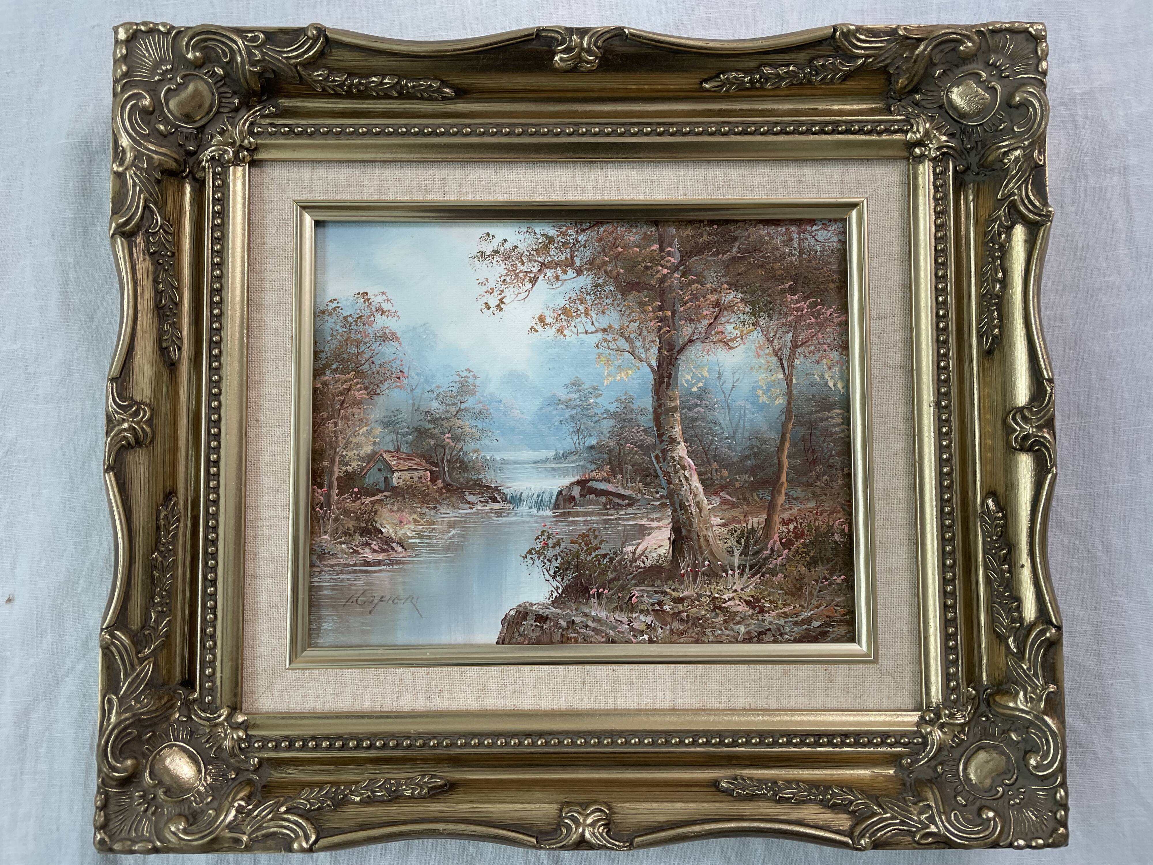 Signed oil painting - landscape - irène cafieri