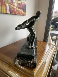 Bronze Sculpture - Georges Gori - The Helmsman - H. 30cm - Base: 15 X 42cm