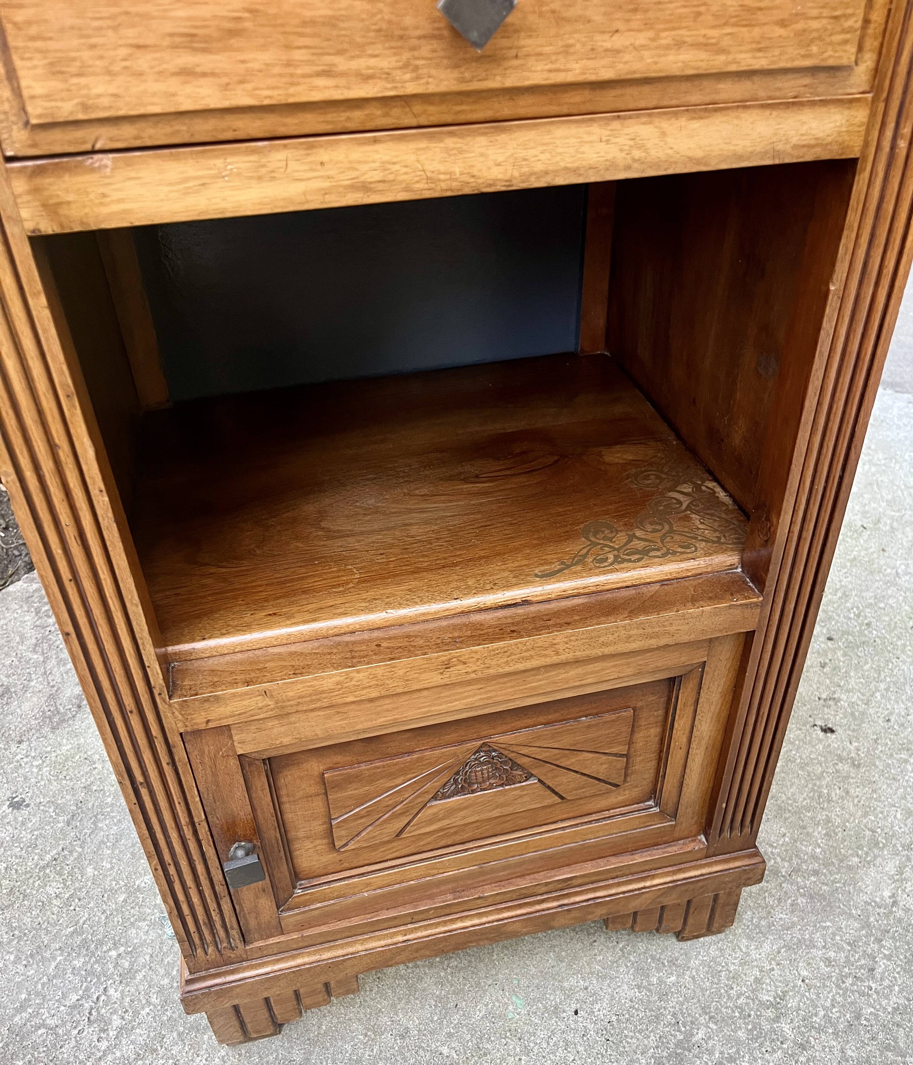 Refurbished Art Deco furniture – satin black & gold accents, one-of-a-kind piece