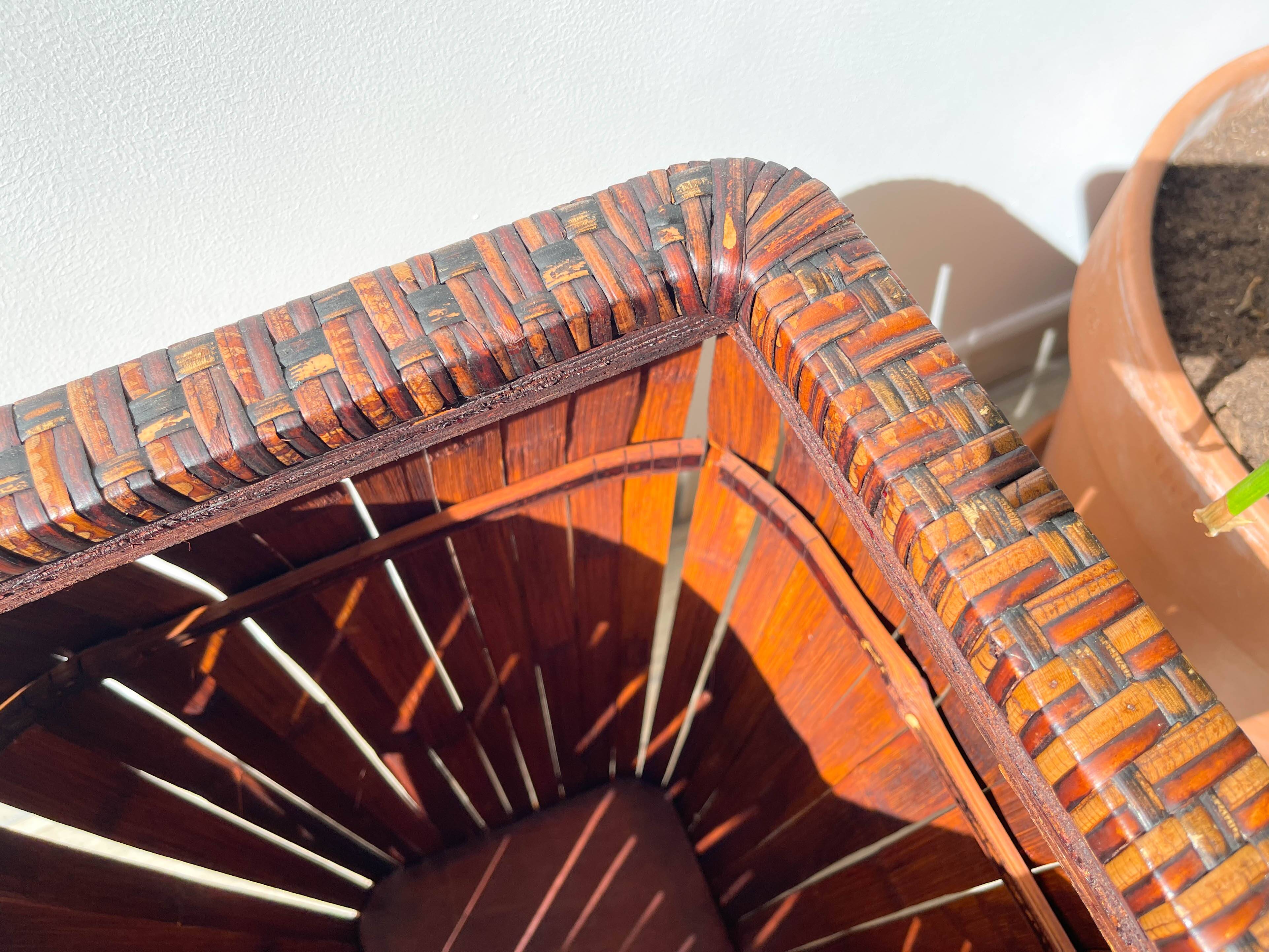 Vintage rattan umbrella stand, colonial style 1930s - Vintage rattan planter