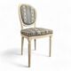 White lacquered Louis XVI style medallion chair