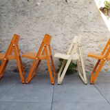 4 chaises pliantes Allibert années 70