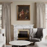 Peinture italienne antique du 17ème siècle, Sainte Famille.