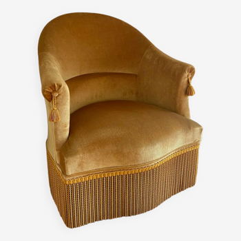 Vintage golden yellow toad armchair