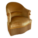 Fauteuil crapaud vintage jaune doré