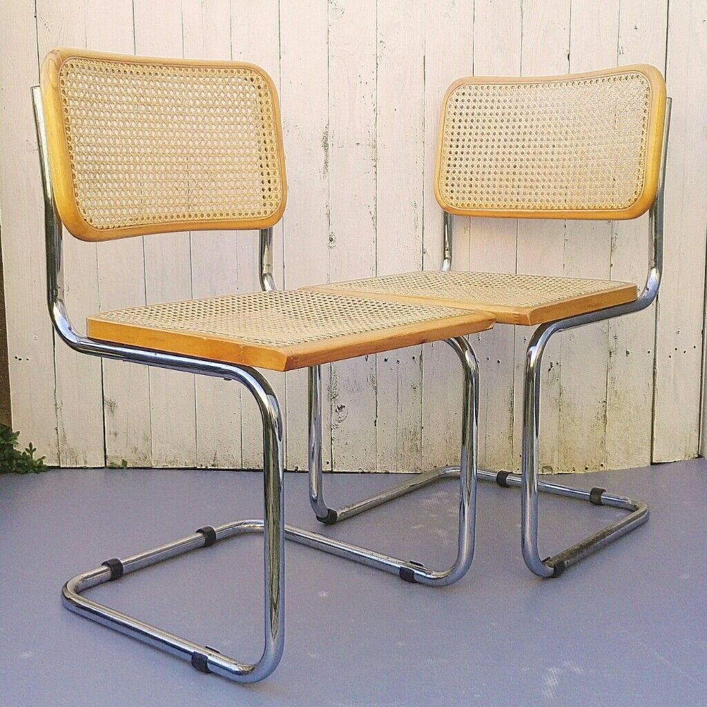Pair of chairs cesca B32 marcel Breuer canned