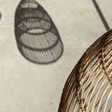 Bell-shaped rattan pendant or lampshade