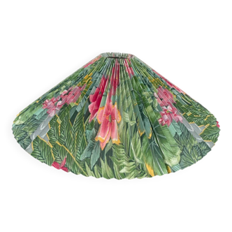 Pleated lampshade with floral patterns