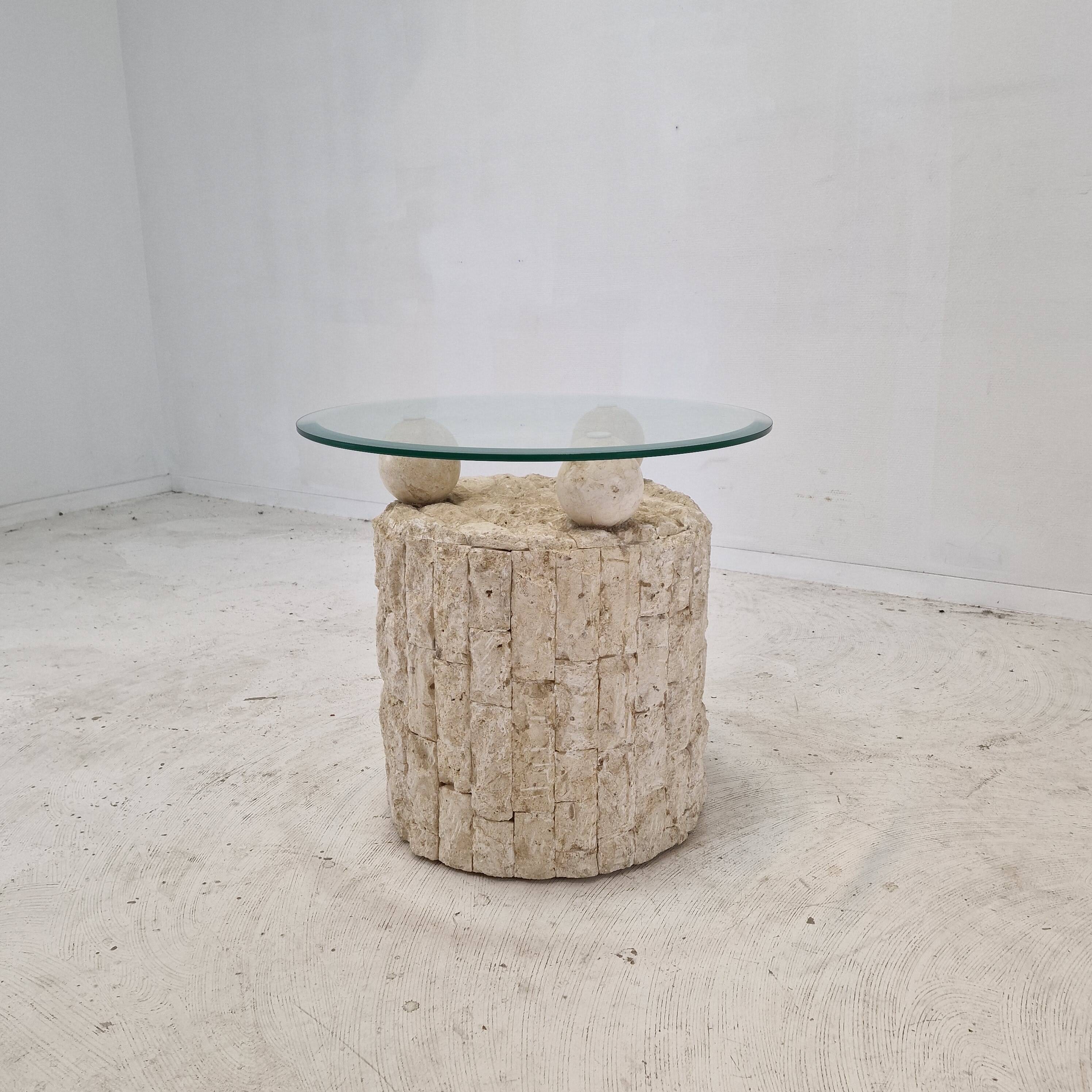 Magnussen Ponte Mactan Stone Coffee or Fossil Stone Table, 1980s