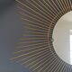Large golden starry sun mirror vintage 70s 68cm
