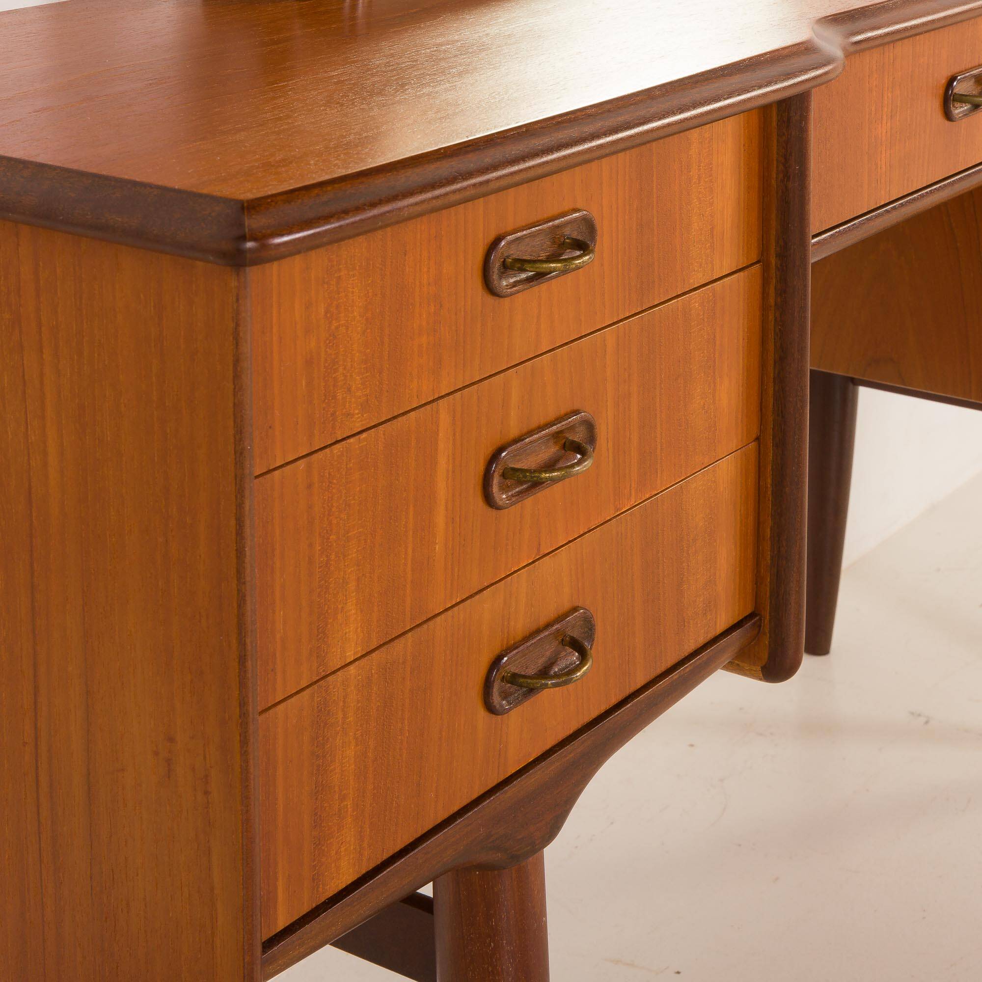 Scandinavian mid century dressing table with adjustable mirrors, Norway, 19