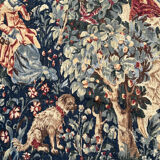 Vintage tapestry hand-screen printed in France